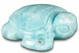 Polished Carved Larimar Sea Turtle - Dominican Republic #314976-1